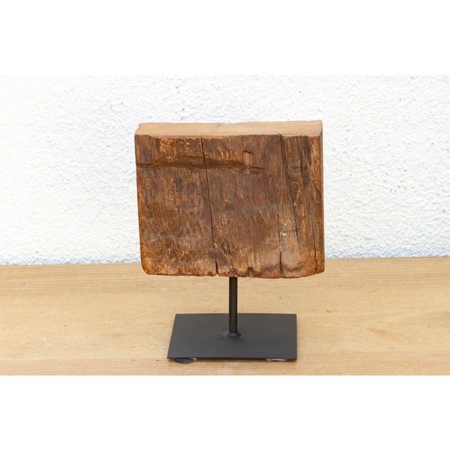 Small Rosette Antique Beam Sculpture For Sale In Los Angeles - Image 6 of 7