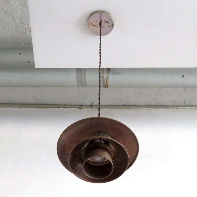 Pair of Poul Henningsen, Ph 2/2 Copper Pendant Lights, 1930 For Sale In Los Angeles - Image 6 of 10