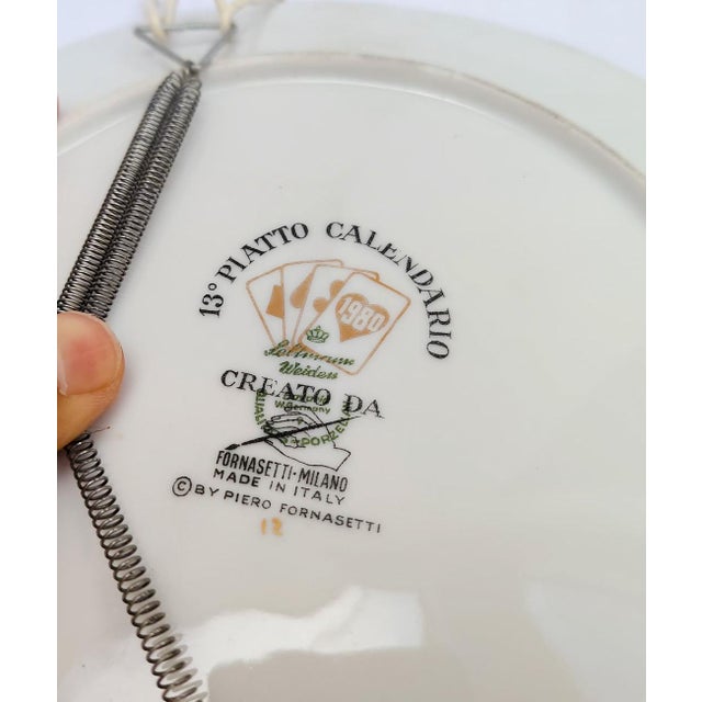 Ceramic Calendar Plate by Piero Fornasetti, 1980 For Sale - Image 6 of 7