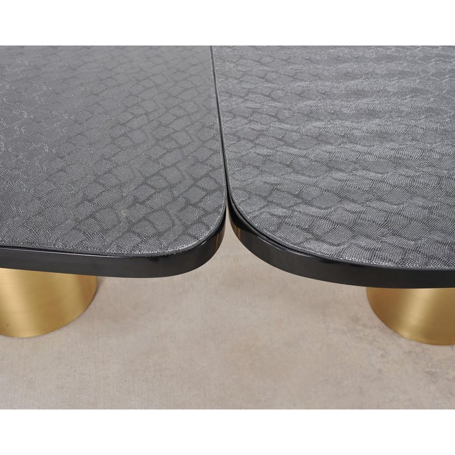 India Mahdavi Alber Sectional Walnut Brass Dining Table 11 Ft For Sale - Image 16 of 18