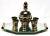 Glass factory de Rupel, boom, Belgium. Gold Decoration. Set with a decanter and 5 matching glasses and a serving tray....