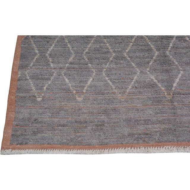 Moroccan Hand Knotted Beni Ourain Rug With Natural Color Organic Wool and Soft Texture,8'2"x10'3" For Sale - Image 4 of 7