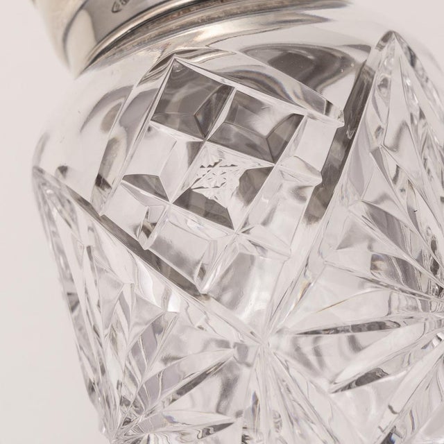 English Silver, Guilloché Enamel and Cut Crystal Jar, 1927 For Sale - Image 10 of 12