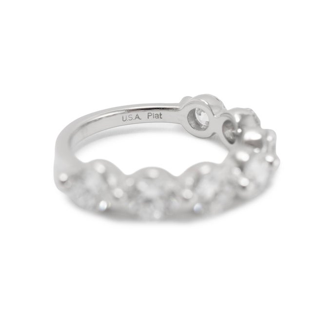 Platinum Platinum 2.63ctw Round Lab Grown Diamond Shared Prong Half Eternity Band Ring, Size 8 For Sale - Image 8 of 10