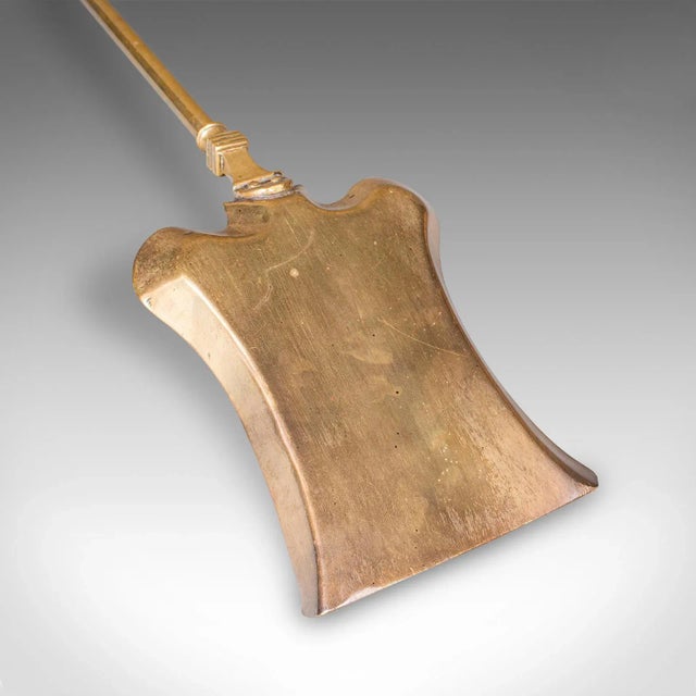 Metal Antique Fire Tool Set, English, Brass, Shovel, Tongs, Poker, Victorian, c.1870 For Sale - Image 7 of 12