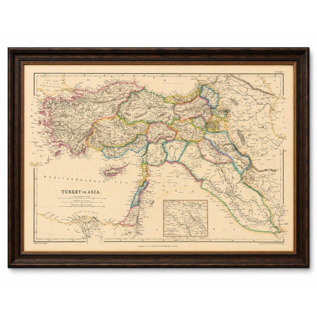 This impressive original antique map depicts the vast territories historically known as "Turkey in Asia," published by the...