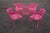 Salterini Neon Pink Wrought Iron Table and 4 Klismos Chairs - 5 Pieces, Unmarked For Sale - Image 13 of 13
