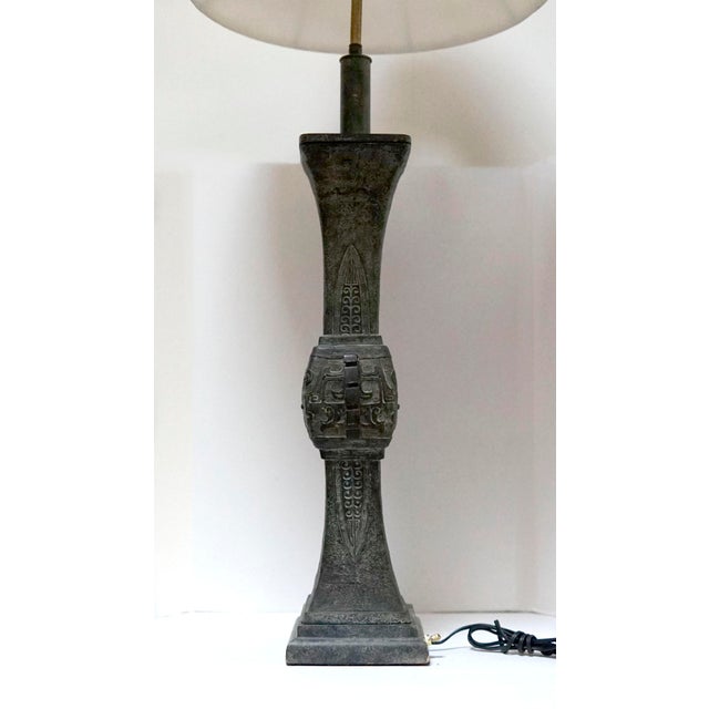 I love this antique Asian bronze table lamp, which is from the late 1800s. It has been rewired with cloth wire and double...