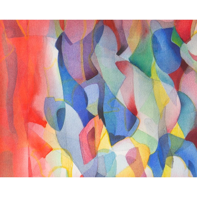 1980s Abstract Watercolor Painting by George Coggeshall For Sale - Image 5 of 8
