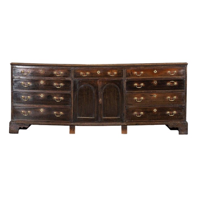 Large English George III Provincial Oak Dresser Base, 1790s For Sale