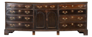Large English George III Provincial Oak Dresser Base, 1790s