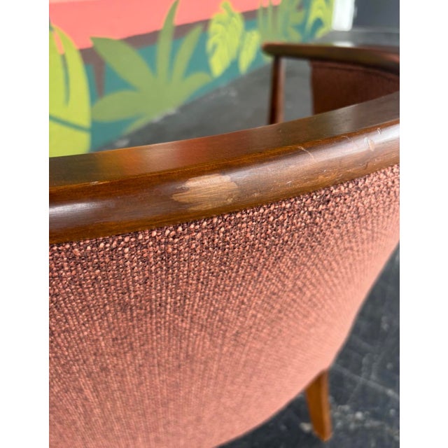 Reupholstered Mid Century Barrel Chair Pair For Sale - Image 12 of 13