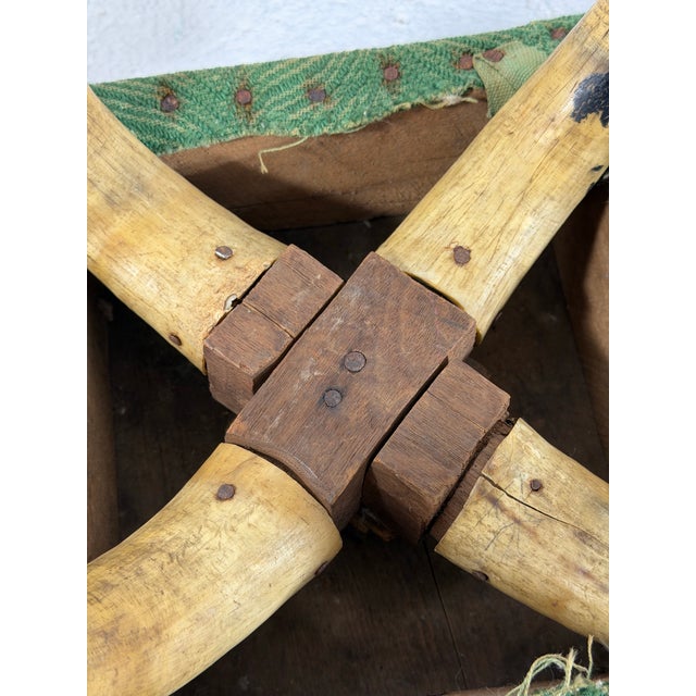 Rustic Antique Horn Footstool For Sale - Image 3 of 8