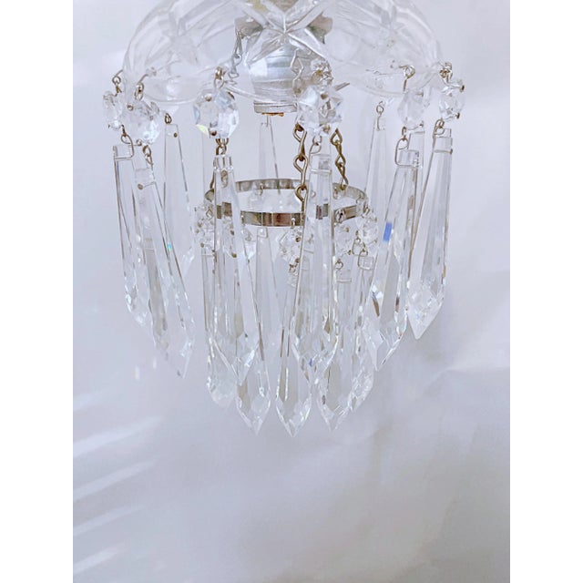 1950s Vintage Layered Chandelier With Cut Glass Dish For Sale - Image 4 of 8
