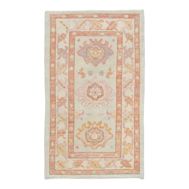 Modern Turkish Oushak Rug 2'10" x 4'9" For Sale