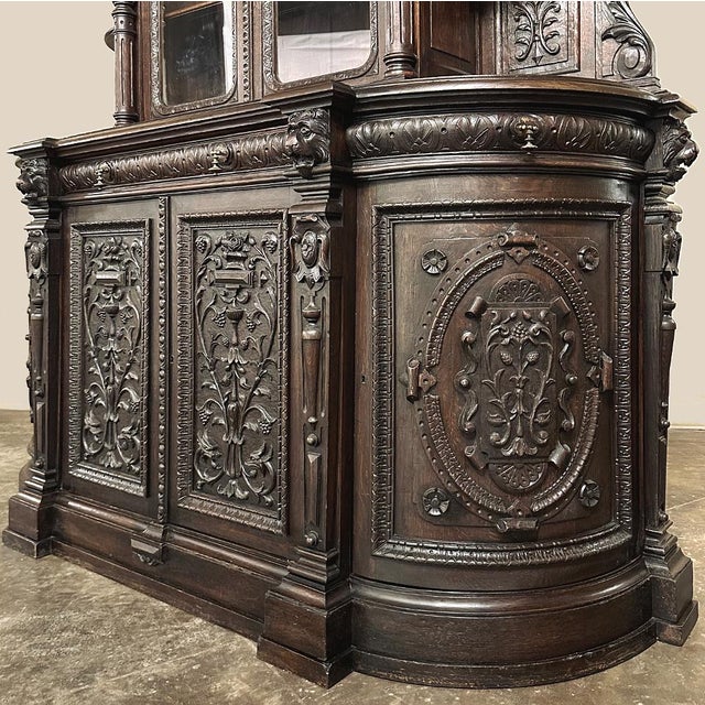 19th Century French Renaissance Two-Tiered Bookcase ~ Bibliotheque For Sale - Image 11 of 12