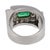 Retro Style 1.38 Carat Emerald Diamond Platinum Tank Ring, Size 7.5 For Sale In Los Angeles - Image 6 of 6