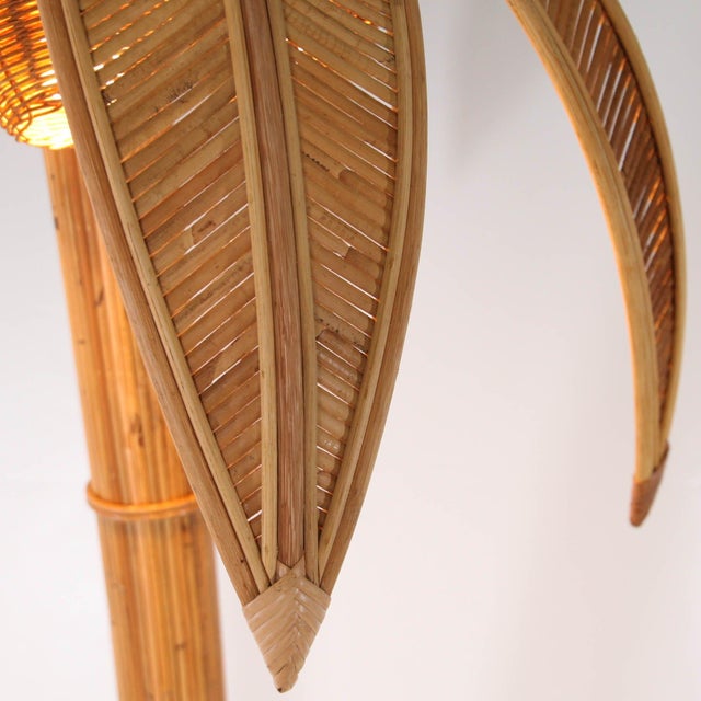 Palm Tree Floor Lamp in Rattan For Sale - Image 4 of 18