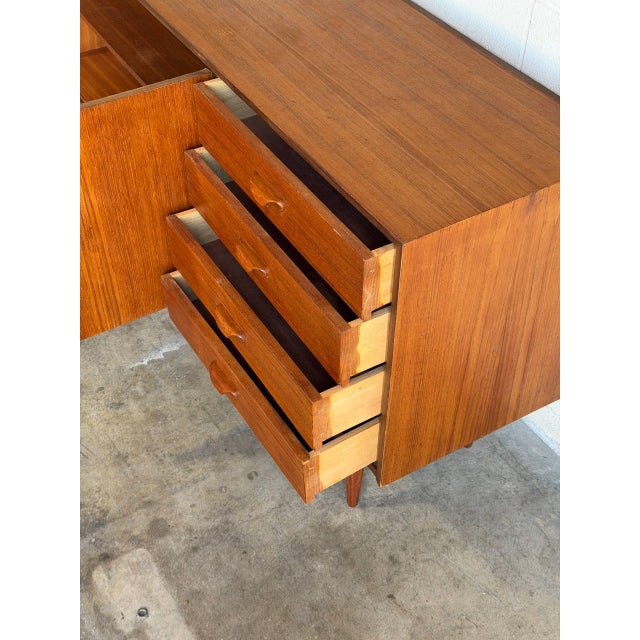 Teak Credenza Sideboard Wooden Storage Cabinet Denmark 1960s For Sale - Image 10 of 10