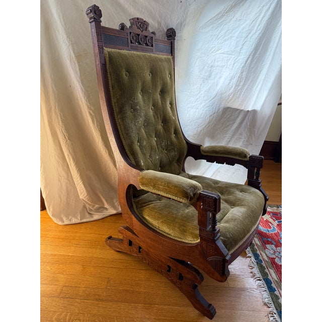 Early 20th Century Victorian Eastlake Rocking Chair For Sale - Image 4 of 5
