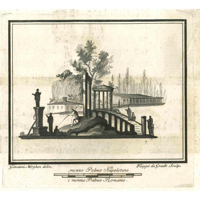 Ancient roman drawing, from the series "antiquities of herculaneum", is an original etching on paper realized by filippo...