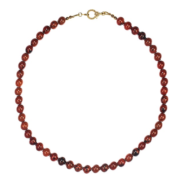 Ajd 17 Inch Rich Chocolate Brown Necklace With Diamond Chip Vermeil Clasp For Sale