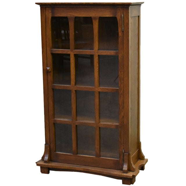 Mission Solid Oak Display Bookcase - Michael's Cherry For Sale - Image 11 of 14