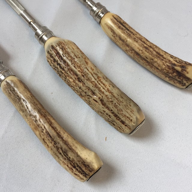 Vintage Englishtown Antler Handle Carving Set 3 Pieces Chairish