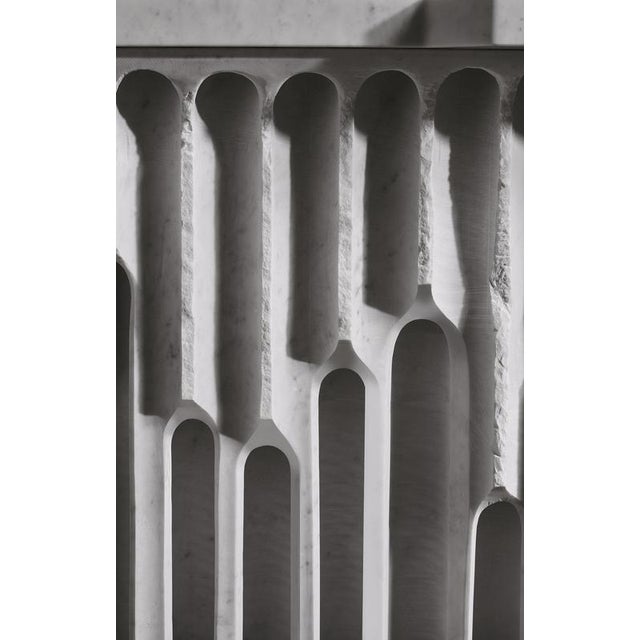 Emersa Console Table in Bianco Carrara Marble by Bufalini Marmi For Sale - Image 4 of 8