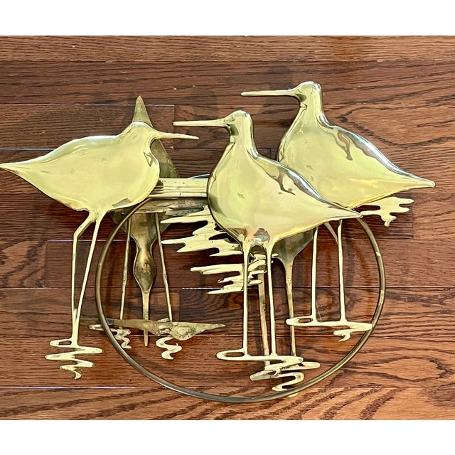 1980 MCM Bijan Bahar Brass Wall Art Sculpture Nantucket Sandpipers or Shorebirds For Sale - Image 17 of 18