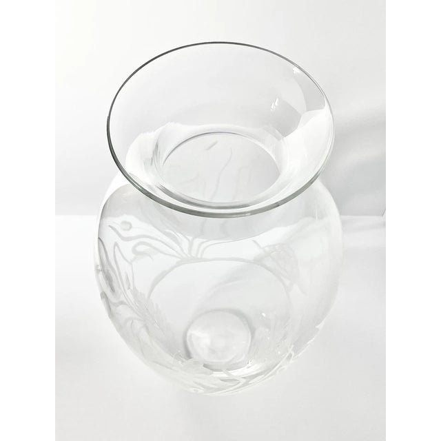 Tiffany & Co. Large Etched Butterfly Turtle Cattails Crystal Glass Vase For Sale - Image 10 of 13