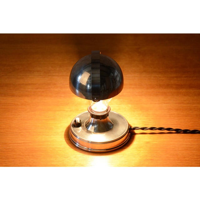 Czech Bauhaus Table Lamp in Chrome-Plated Steel, 1930s For Sale - Image 9 of 11