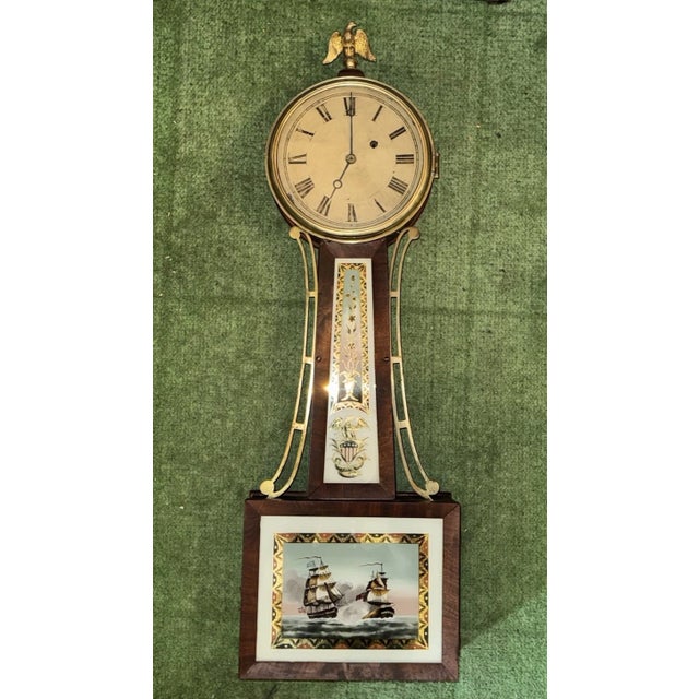 Early 19th Century Massachusetts Banjo Wall Clock by Horace Tifft For Sale - Image 11 of 12