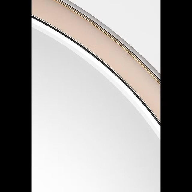 Visual Comfort Thomas O'Brien for Visual Comfort Signature Tricia 24" Illuminated Round Mirror in Matte White and Polished Nickel For Sale - Image 4 of 11
