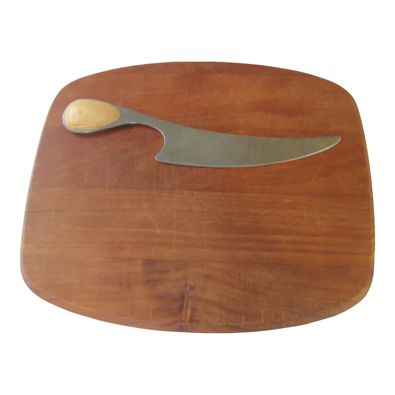 DANSK - DANSK／cutting board＆knife／teak Dansk International Teak Cutting / Cheese Board and Knife by