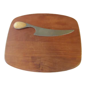 Dansk International Teak Cutting / Cheese Board and Knife by v. Torun 1960s