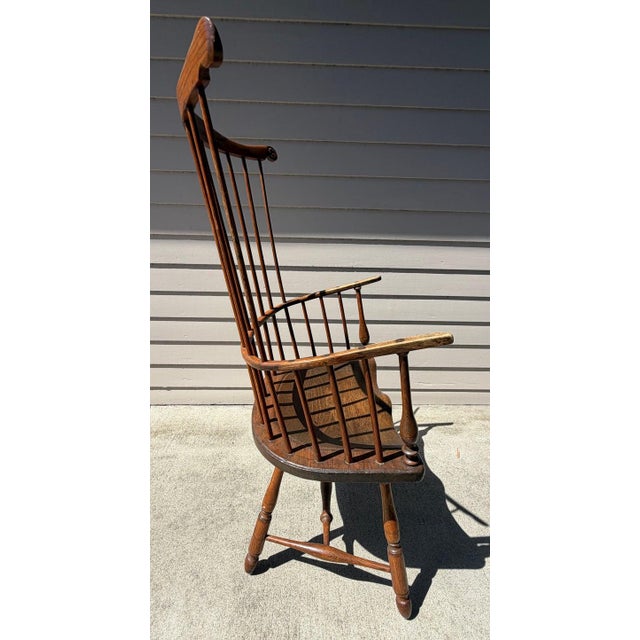 18thc New England Extended Arm Comb Back Windsor Birdcage For Sale In Los Angeles - Image 6 of 16