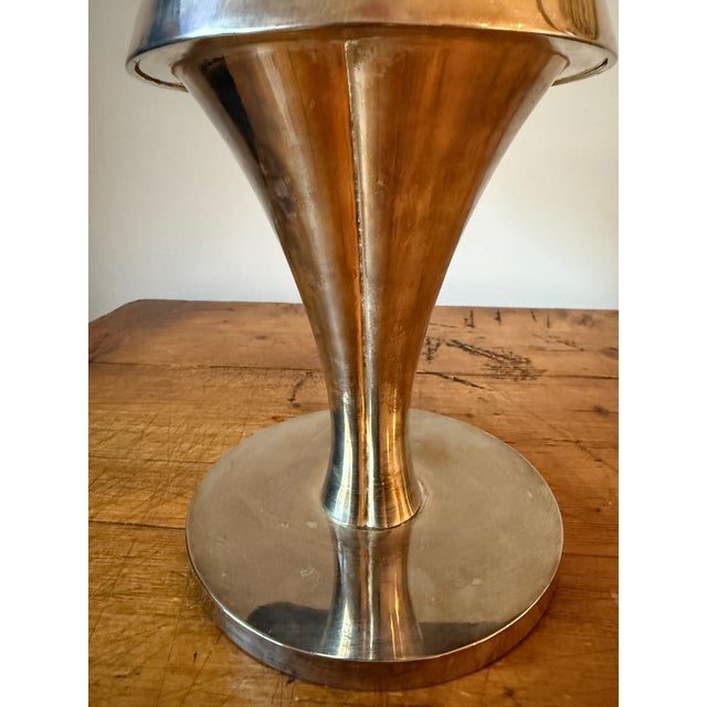 Metal Vintage Silver Plated Pottery Barn XL Santa Candle Holder/Display/Server For Sale - Image 7 of 9