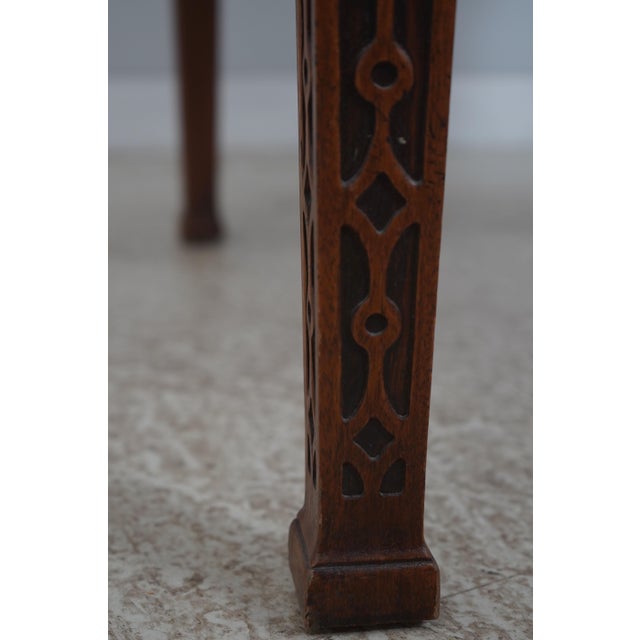 Wood Henredon Chippendale Mahogany Dining Room Breakfast Table For Sale - Image 7 of 18
