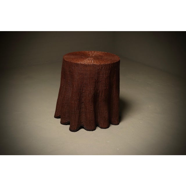 Mid-Century Modern Wicker Ghost Drapery Side Table or Stand, 1970s For Sale - Image 3 of 9