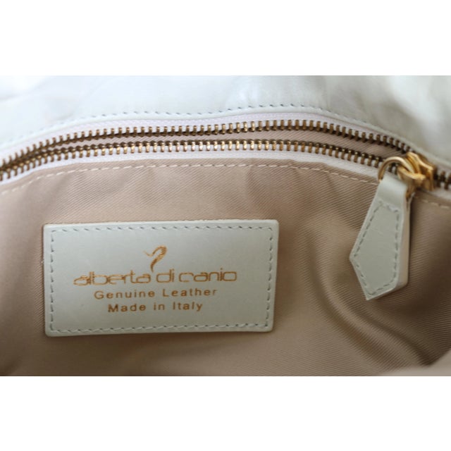 Animal Skin Late 20th Century Alberto Di Canio Italy Tasseled Soft Lambskin Luxury Leather Handbag For Sale - Image 7 of 8