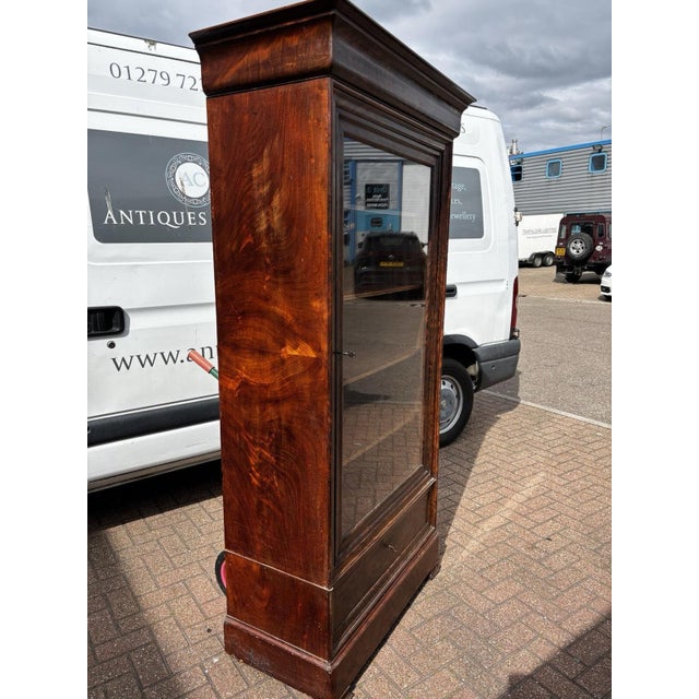 Metal Victorian Glazed Bookcase with Adjustable Shelves and Drawers For Sale - Image 7 of 11