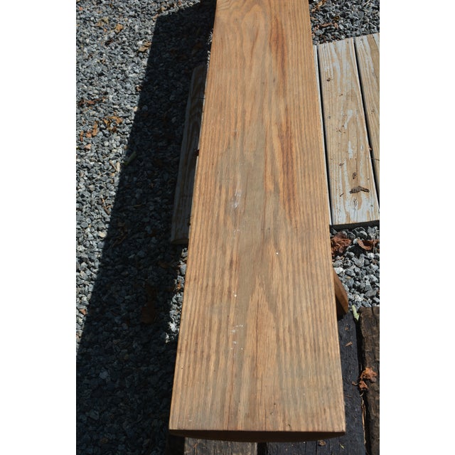 Goldenrod Handcrafted 96" Long Wooden Backless Bench Seat W/ Log Style Legs For Sale - Image 8 of 15