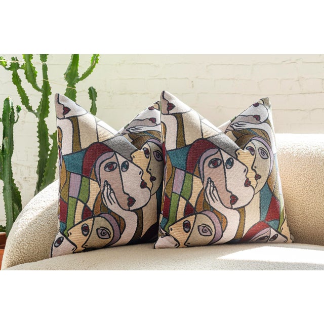 Abstract Picasso Inspired Throw Pillows by Nicholas Wolfe For Sale - Image 3 of 4
