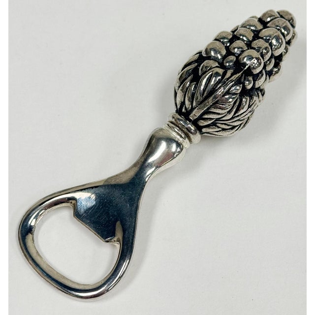 Late 20th Century Spanish Silver Finish Grape Cluster Motif Bottle Opener For Sale - Image 5 of 6