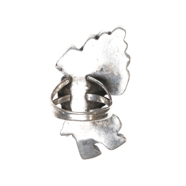 sz9 Large 1950's Zuni Rainbow Man multi-stone sterling ring For Sale - Image 4 of 7