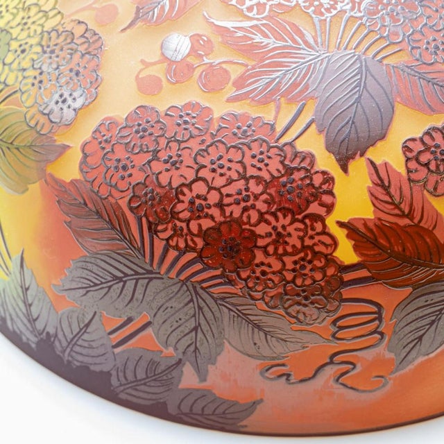 Brown Bronze and Floral Glass Table Lamp from Daum, France, 1900s For Sale - Image 8 of 15