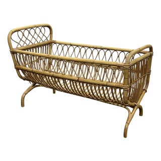 Rattan Baby Bed, 1960s For Sale