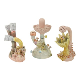 Megan Bogonovich Biomorphic Porcelain Sculptures, Set of 3 For Sale