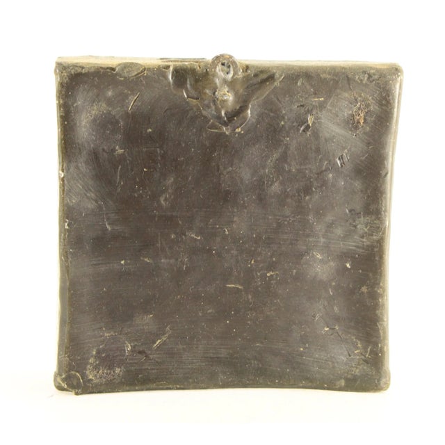 Antique Square Wax Mold for Marzipan/Springerle Cookies With Floral Wreath For Sale - Image 10 of 12